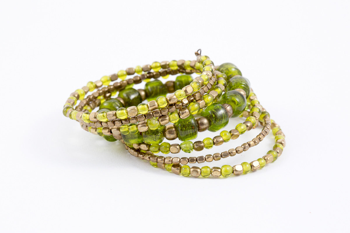 Bracelet -Coil-Glass (see colors) - Mishu Boutique