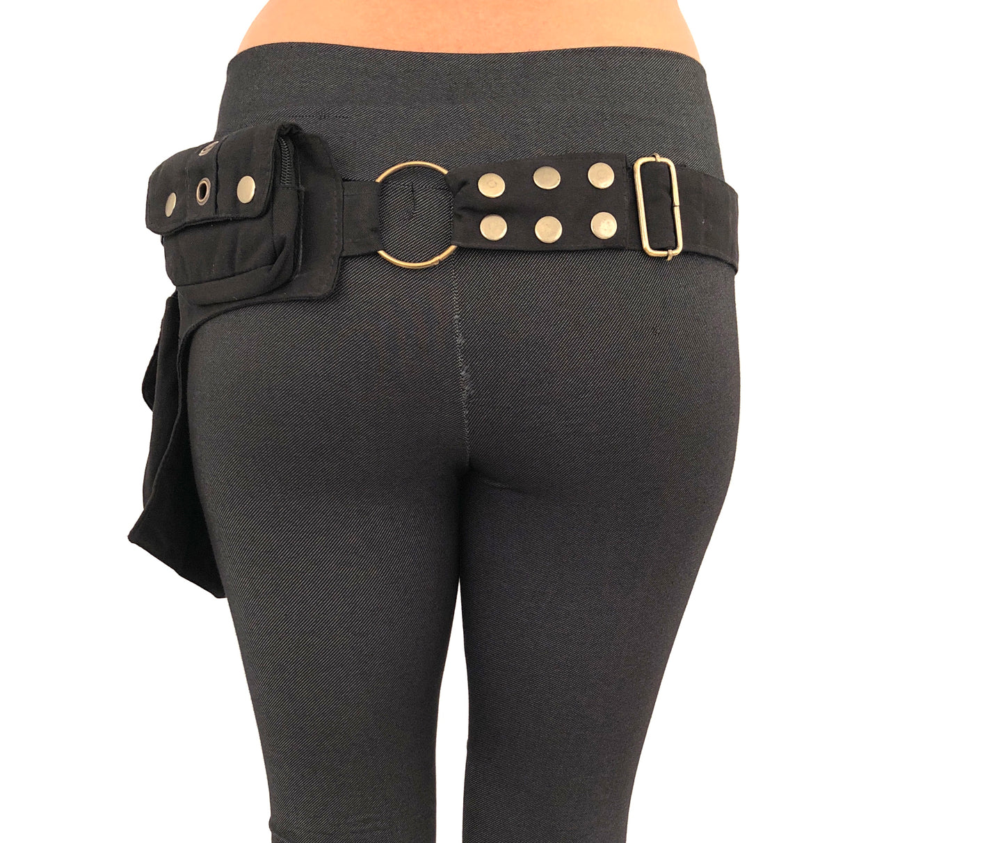 Canvas Brass Biker Belt - Mishu Boutique