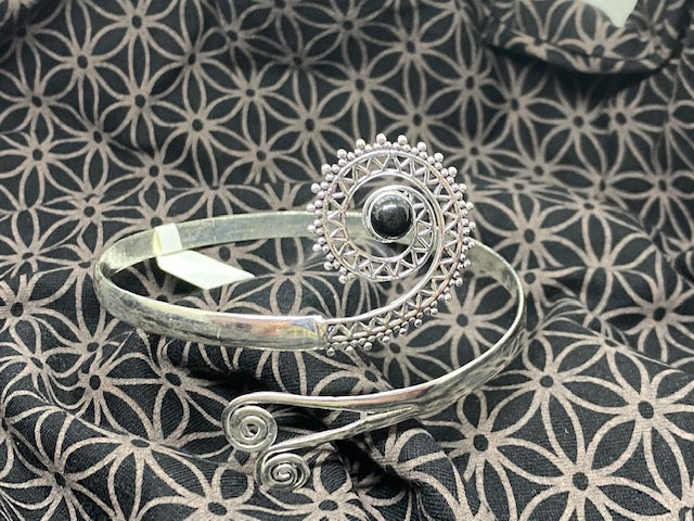 Swirl Stone Armband Brass/Alpaca