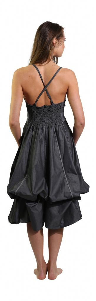 M138 Denim Balloon Dress - Mishu Boutique