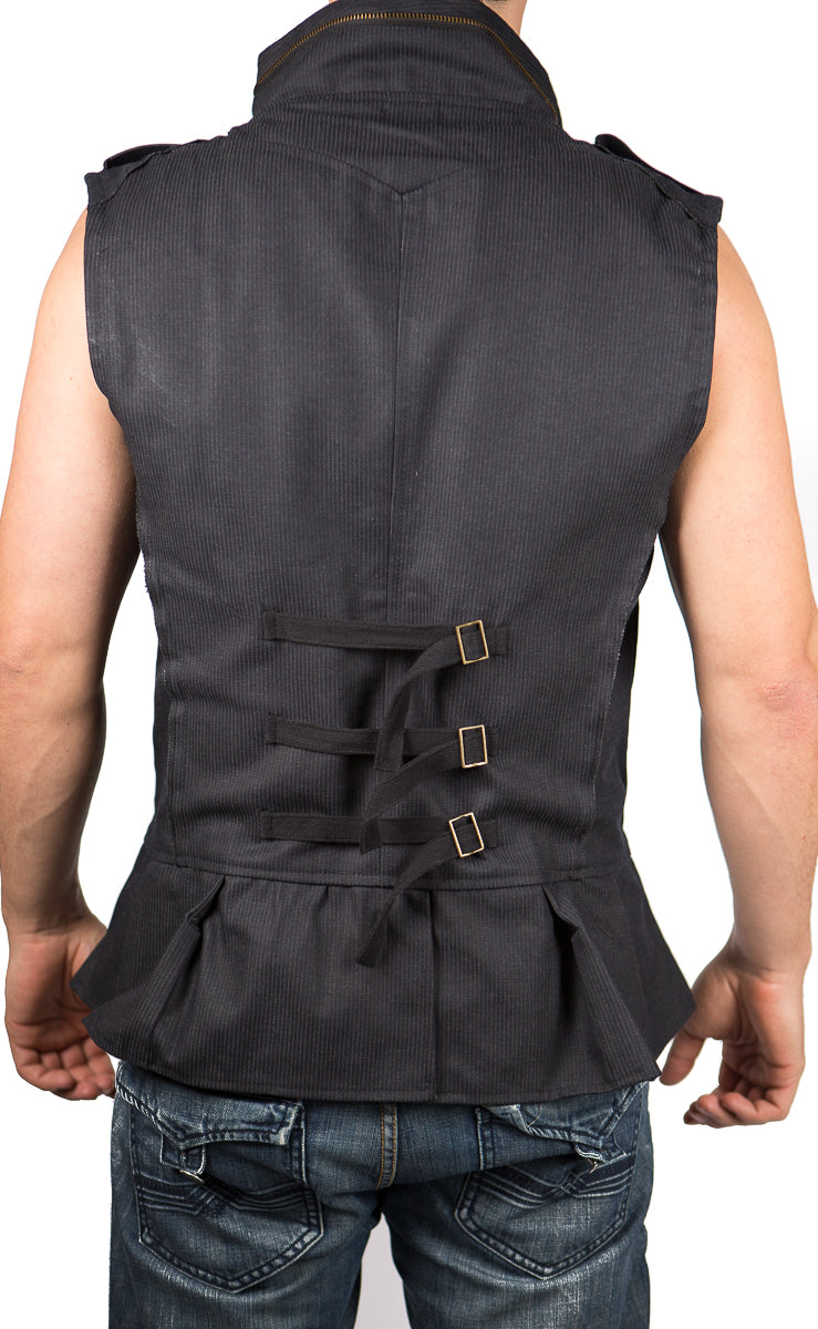 MR37 Denim Steampunk Vest - Mishu Boutique