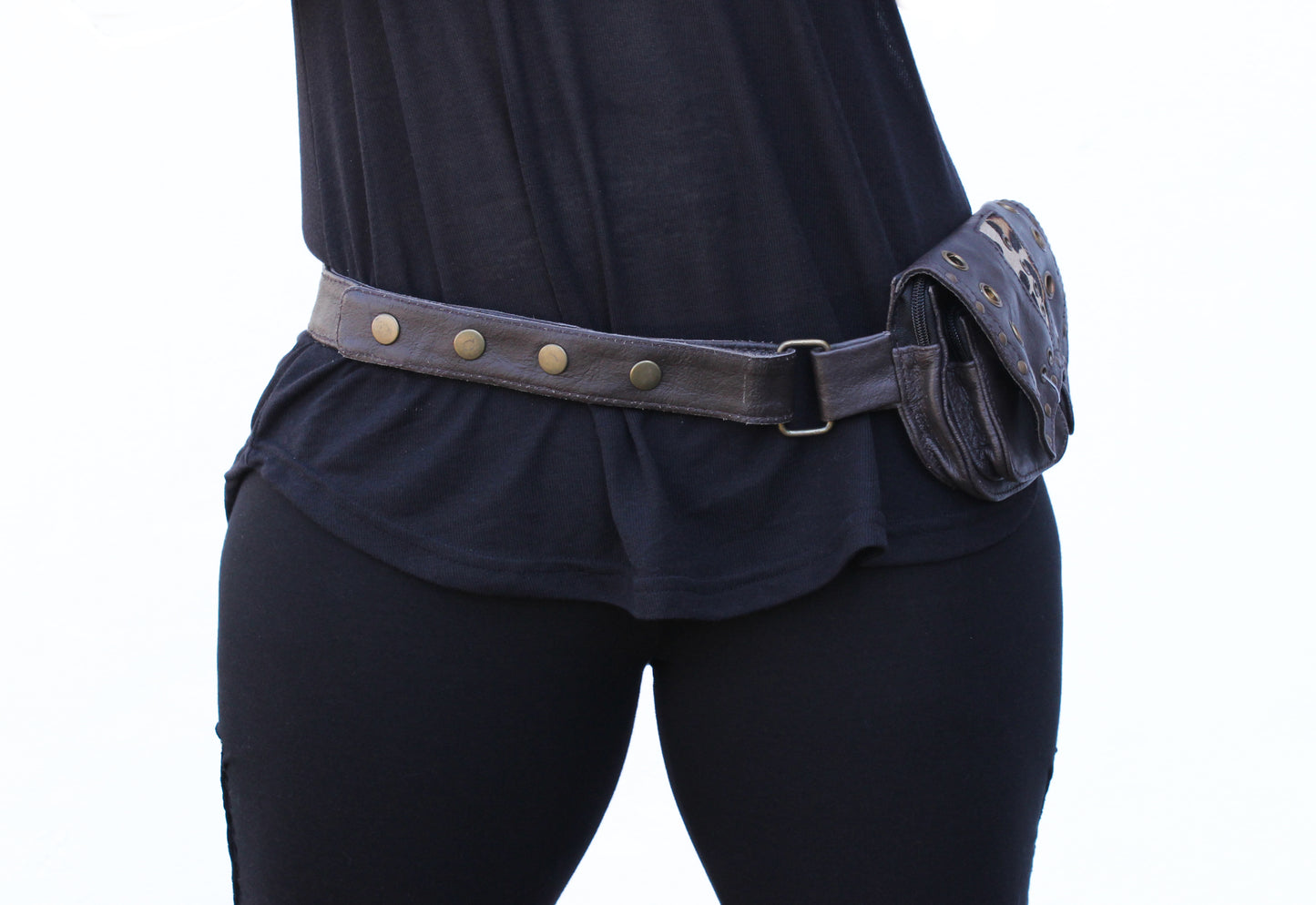 Leather Single Pocket Belt