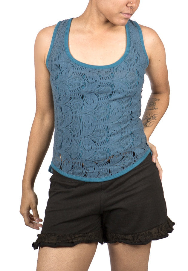 MR511 Crochet Ruffle Top - Mishu Boutique