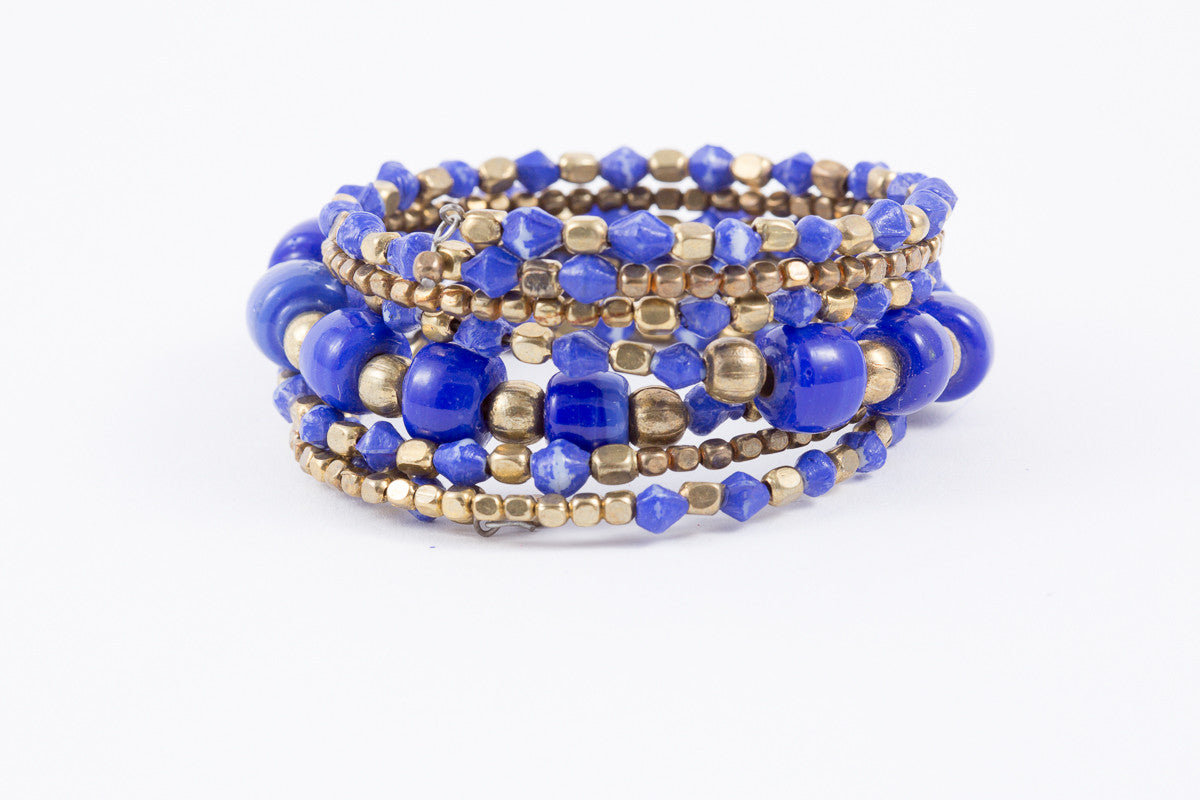 Bracelet -Coil-Glass (see colors) - Mishu Boutique