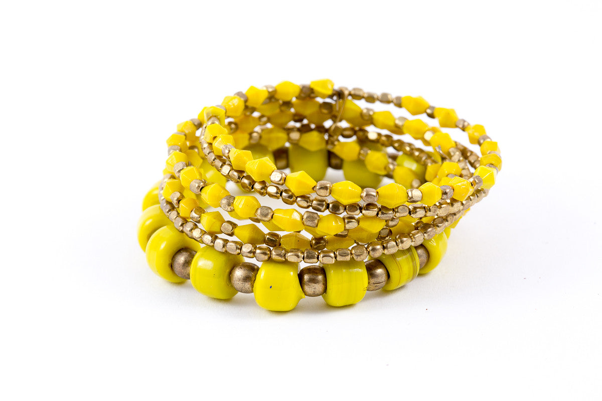 Bracelet -Coil-Glass (see colors) - Mishu Boutique
