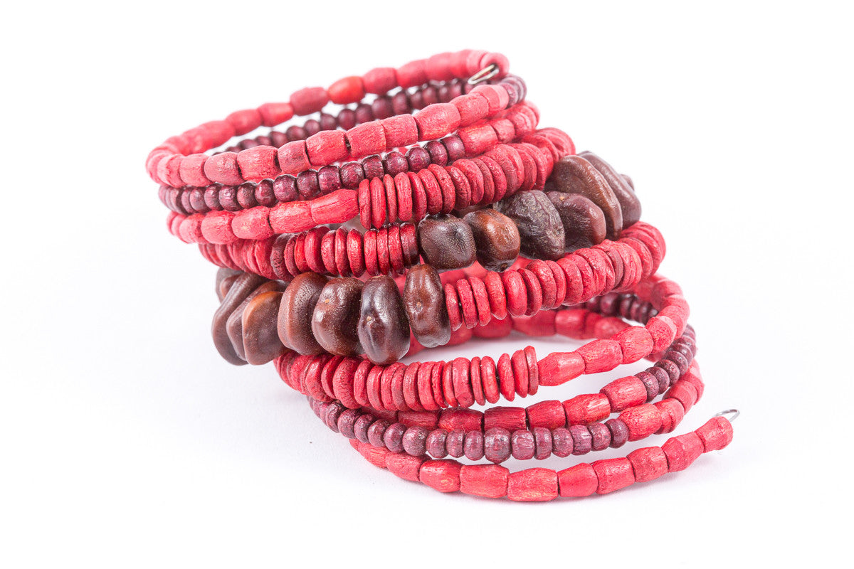 Bracelet -Coil-Wood (see colors) - Mishu Boutique