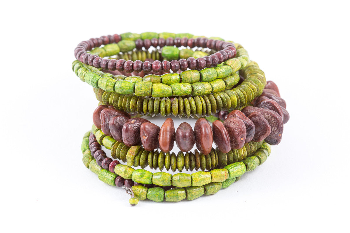 Bracelet -Coil-Wood (see colors) - Mishu Boutique