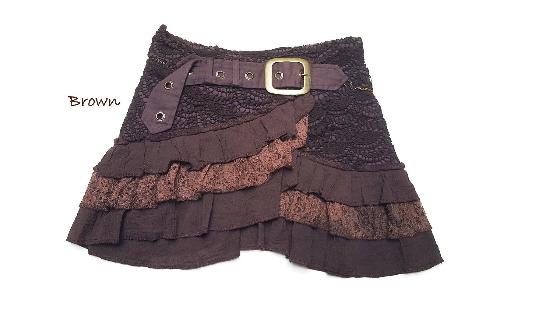 MM101 Ruffle Buckle Skirt - Mishu Boutique