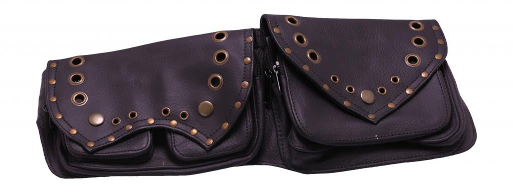 Leather Utility Double Pocket Belt - Mishu Boutique