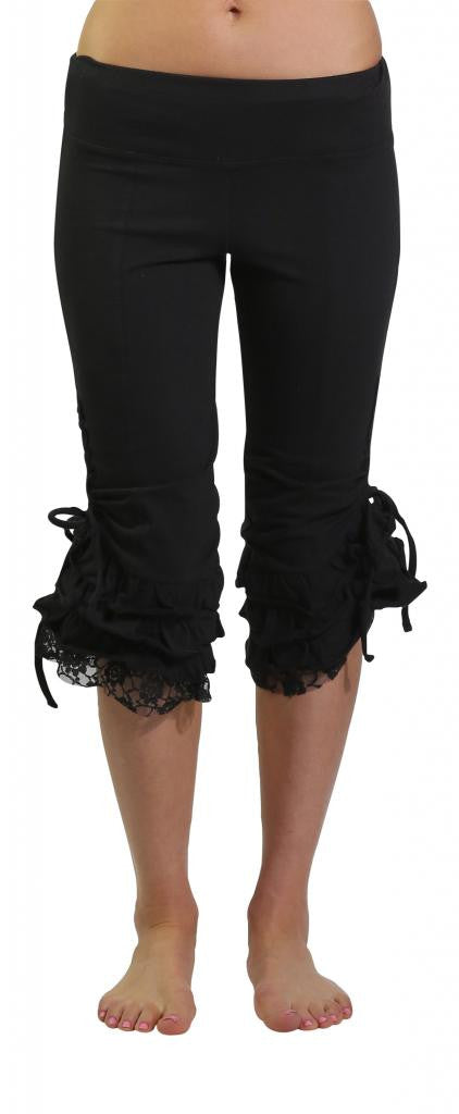 M097 Lace Ruffle Capri - Mishu Boutique
