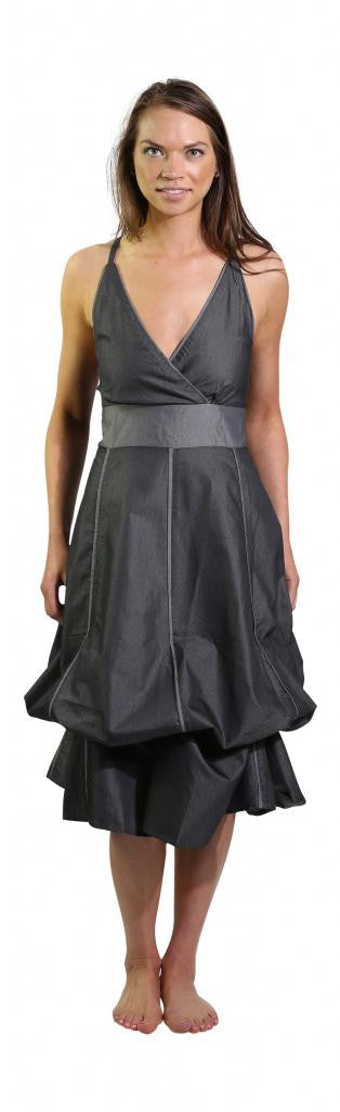 balloon denim dress Balloon Sleeve Denim Baby Doll Dress